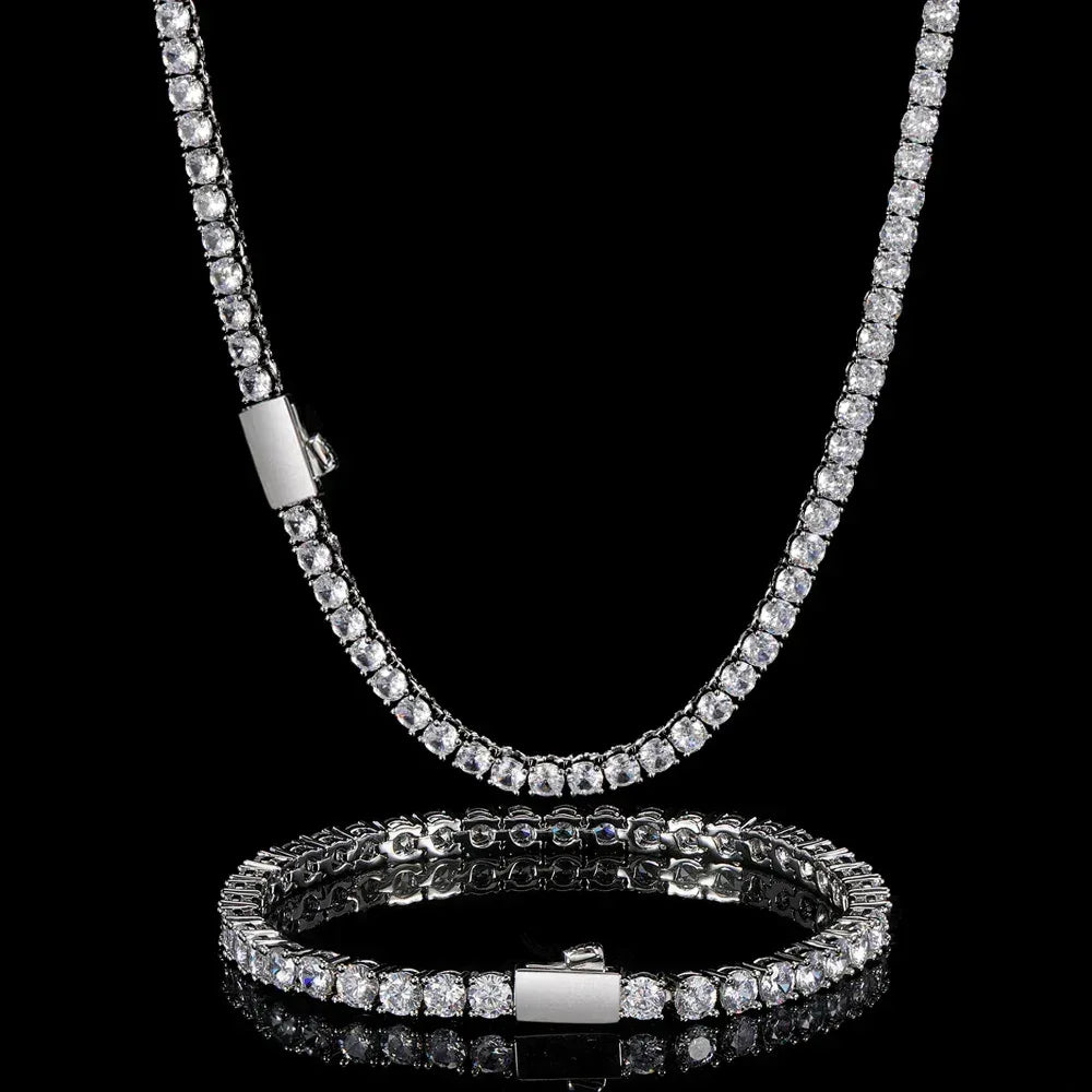 Tennis Chain Zircon Hip Hop Necklace Rapper Iced Out Chain Style for Men | Caratix Jewelry - CaratixJewelry